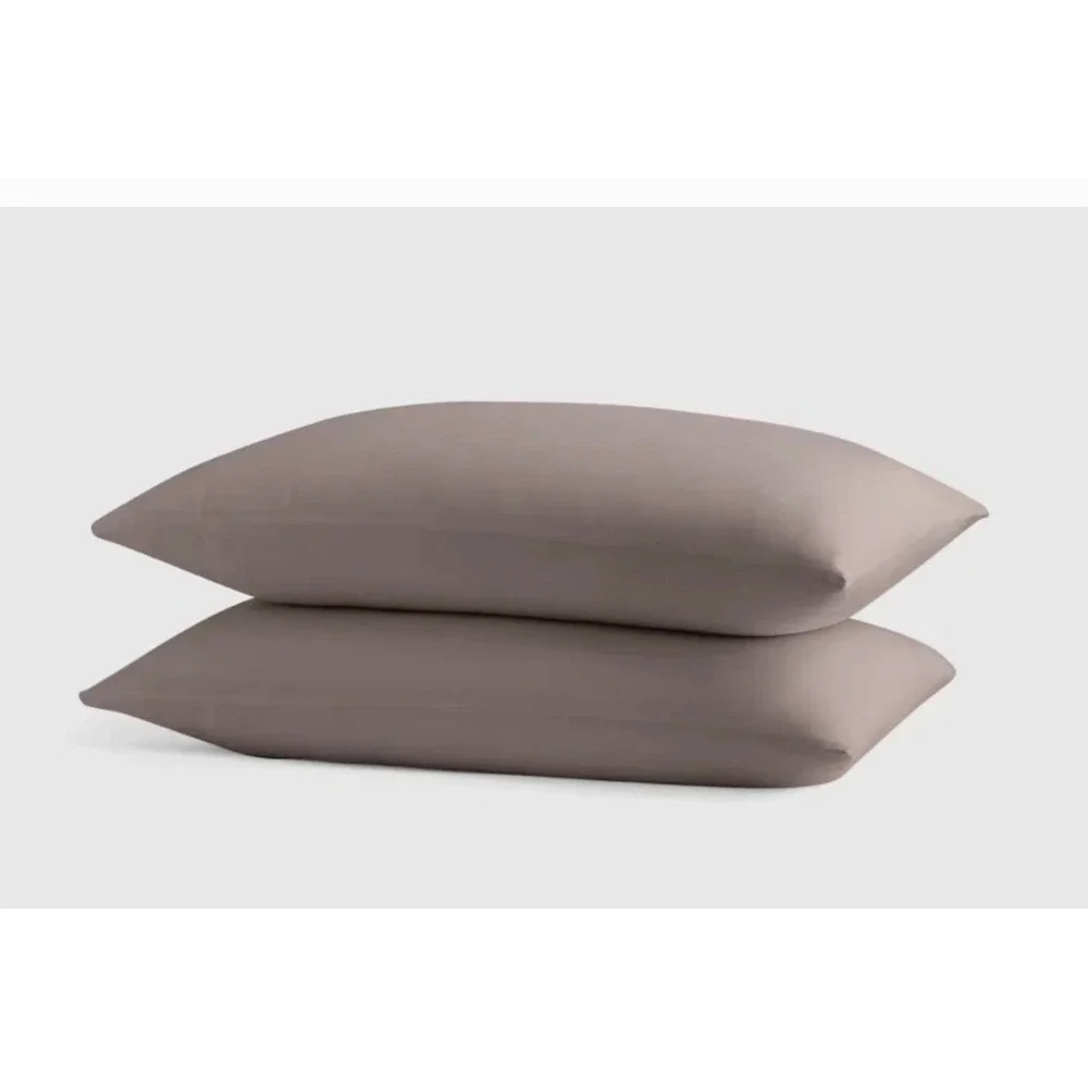 Quince Organic Bamboo Viscose Standard Pillow Sham Set Driftwood Brown